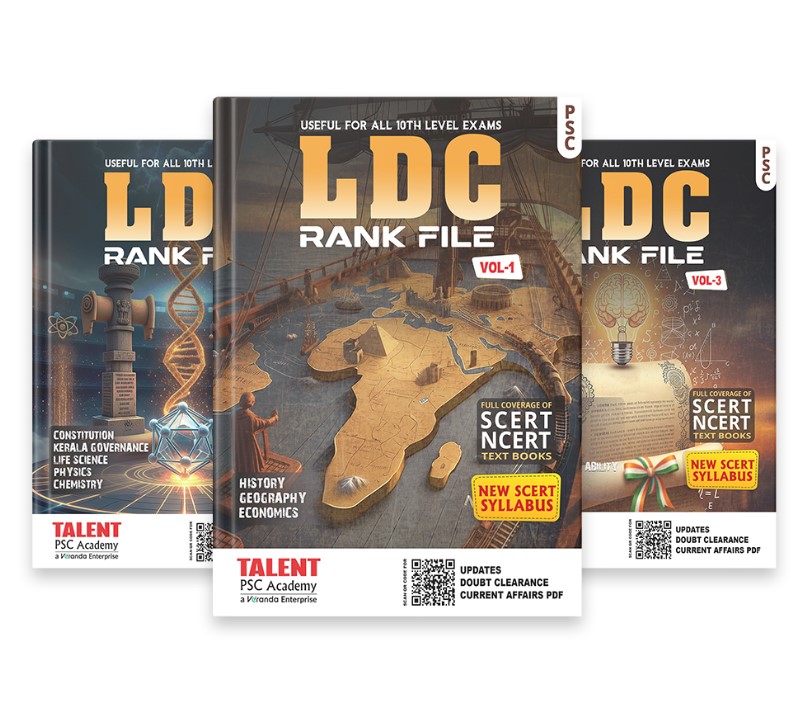 Kerala PSC LDC Rank File 2026 (New Syllabus Based) by Talent Academy ( Set Of 3 Volumes)